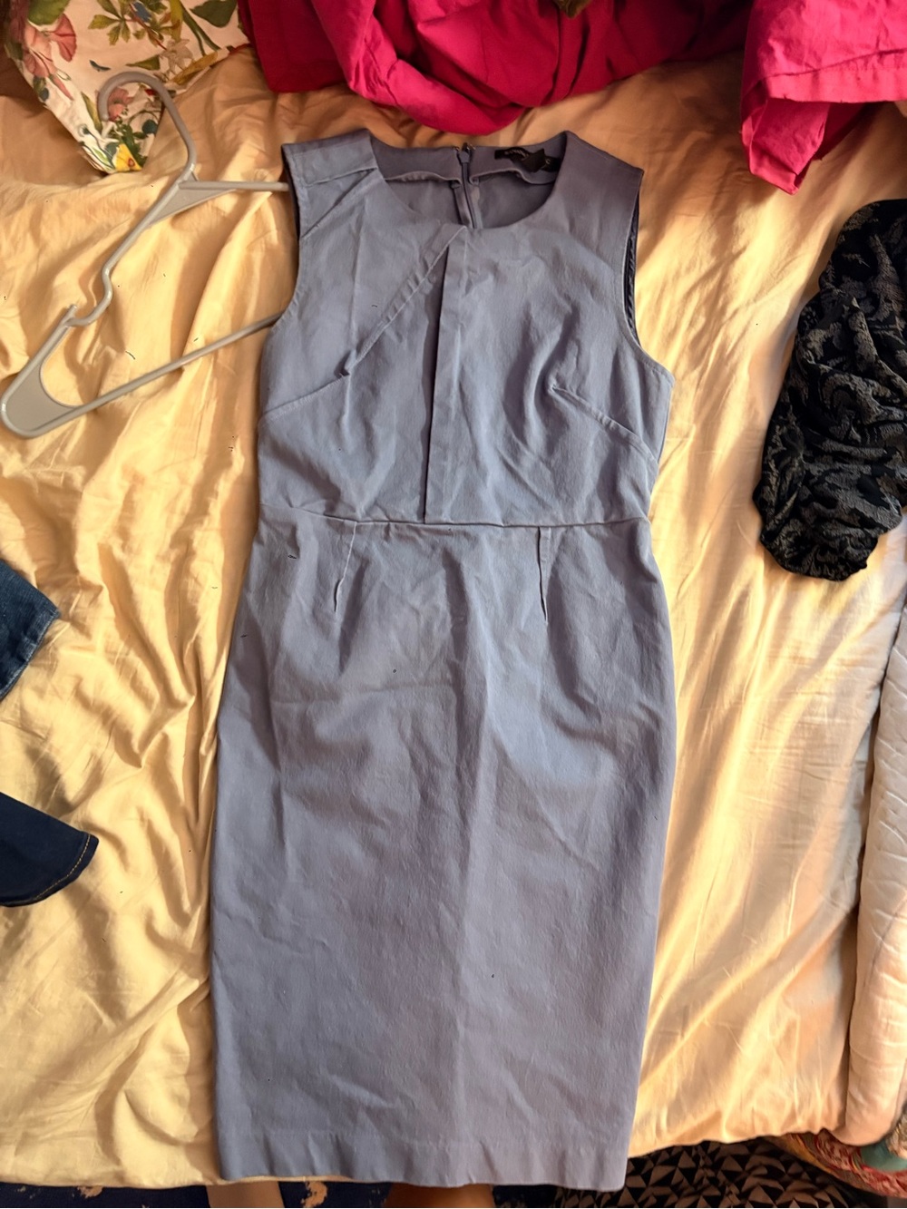 Banana Republic Light Blue Sleeveless Midi Sheath Dress
